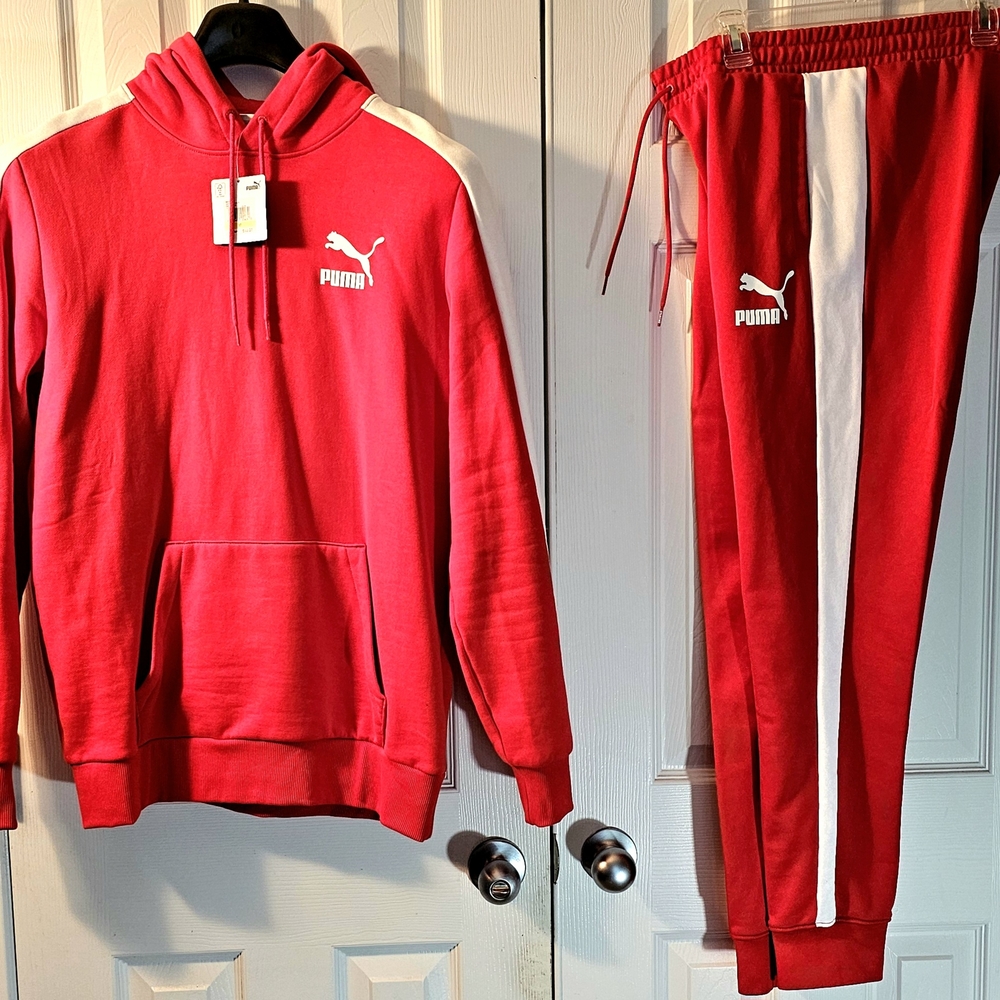 Puma Red Tracksuit with White Accents